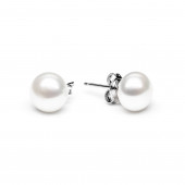 Cercei perle naturale albe 9 mm si argint DiAmanti EFB09-W-G